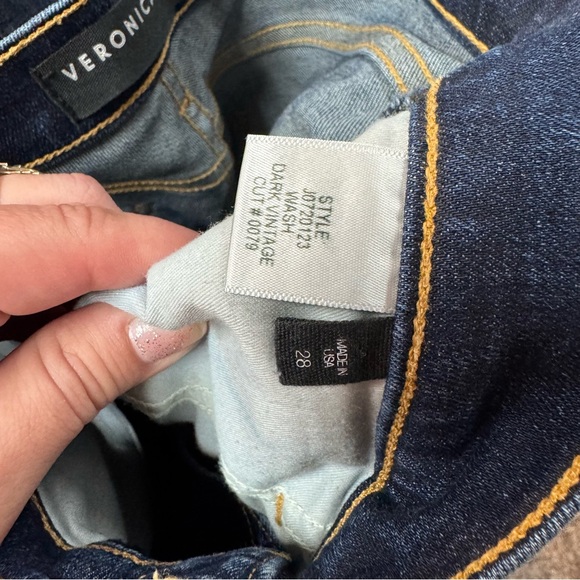 Veronica beard Blue Jeans Yellow gold Stripe Carolyn 10” baby boot size 28 - Picture 5 of 6